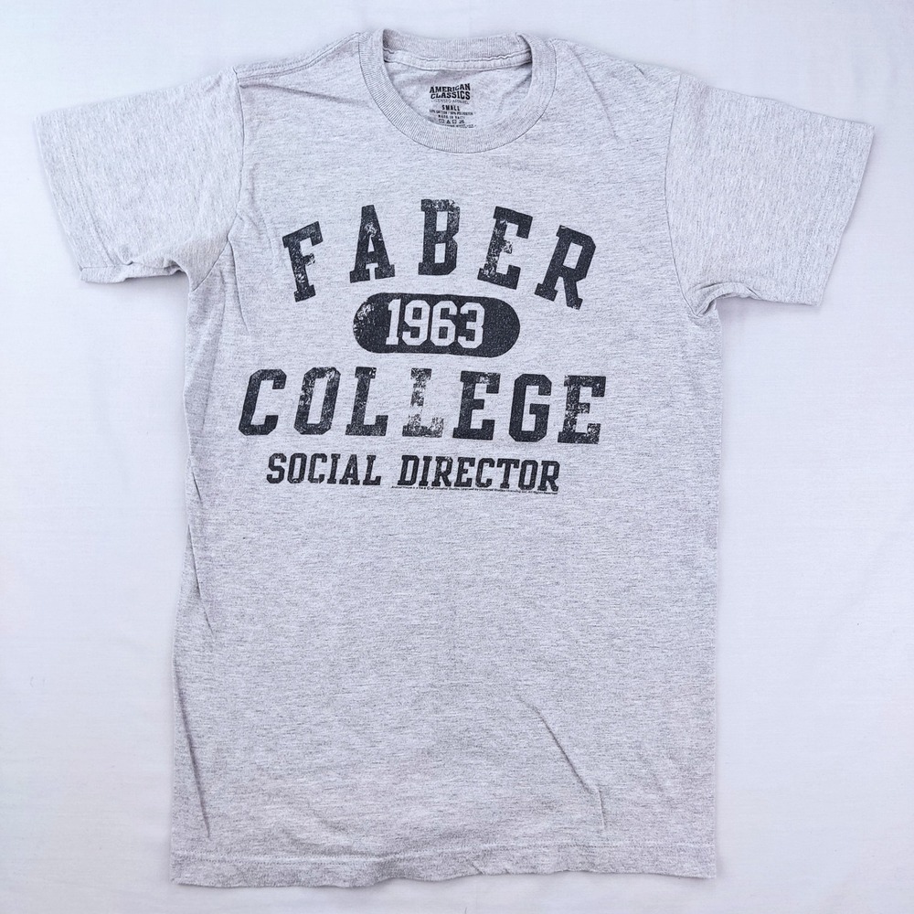 American Classics T-Shirt Mens Small Gray Faber College Animal House Movie Tee